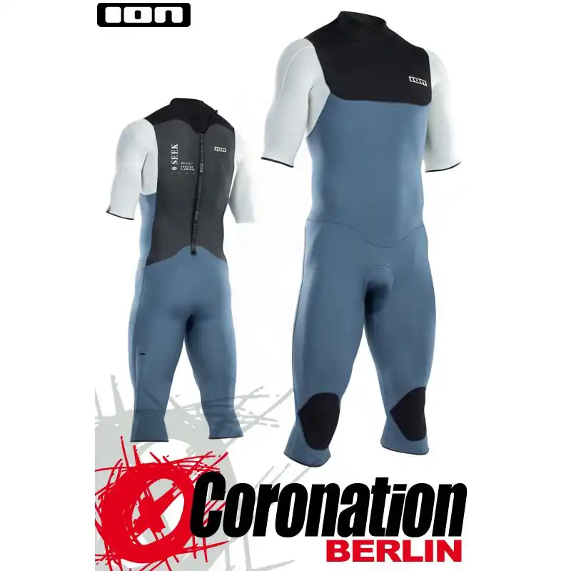 Neue Kollektion ION SEEK CORE OVERKNEE SS 3/2 BZ DL 2021 Neoprenanzug steel blue/white/black