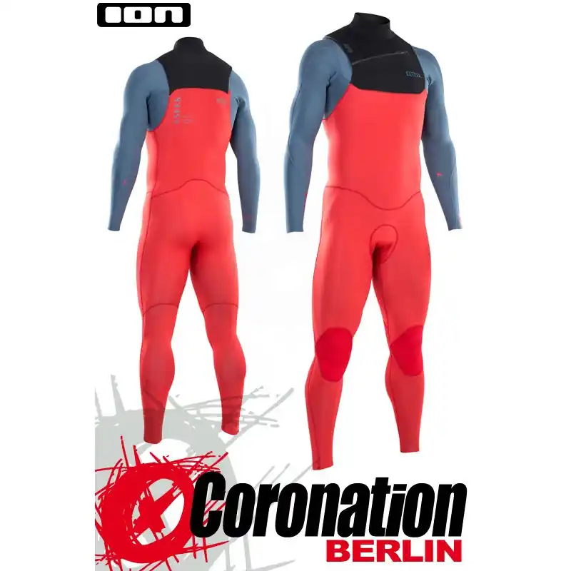 Zertifiziert ION SEEK CORE SEMIDRY 4/3 FZ DL 2021 Neoprenanzug red/steel blue/black