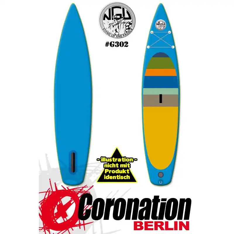 Preisknaller NGU Inflatable SUP Sport-Tourer LIGHT 11'8x26''x4,75'' - Blau