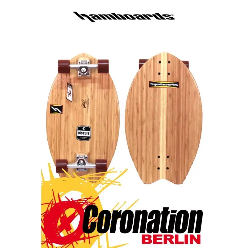 Hamboards BISCUIT SHORTBOARD 24" Natural Bamboo Echt