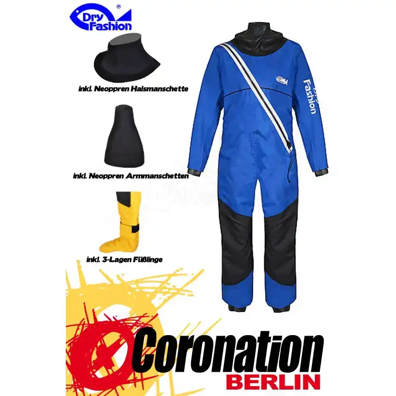 Wochenendangebot Dry Fashion PROFI SAILING REGATTA Trockenanzug blau (inkl. Neo Manschetten und Füßlinge)