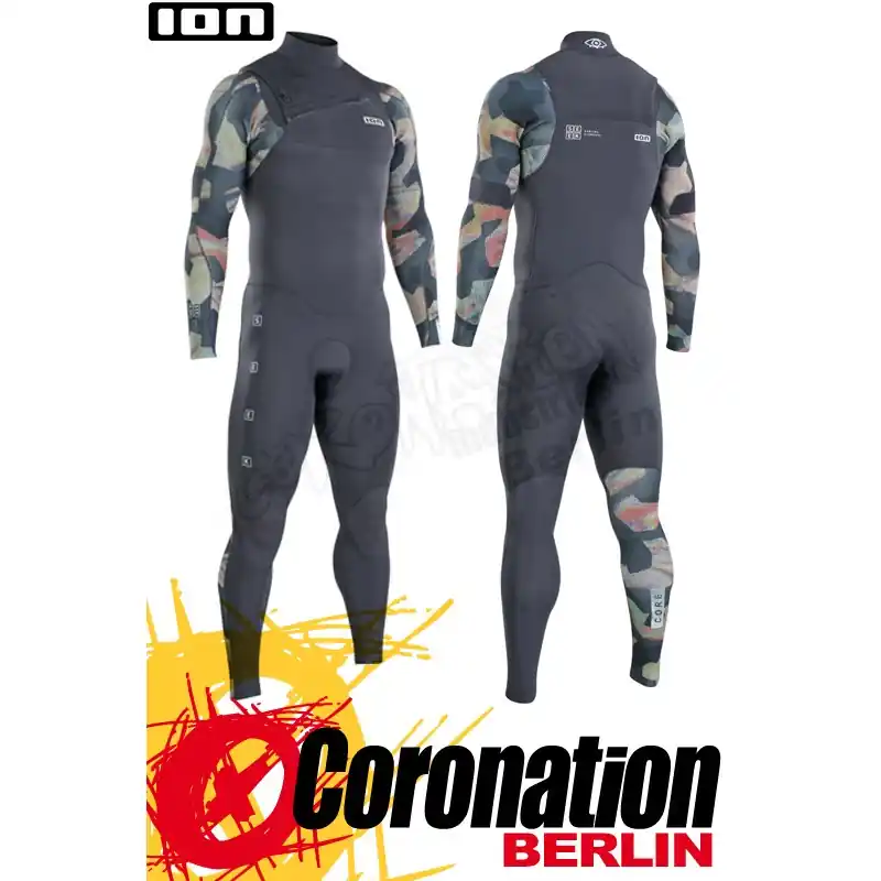 Schneller Versand ION SEEK CORE 5/4 FRONT ZIP 2022 Neoprenanzug grey camo
