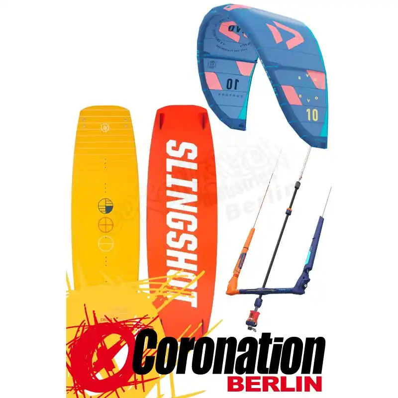 Kitesurf Set Duotone EVO + CLICK Bar + Slingshot CRISIS V2 Super-Preis