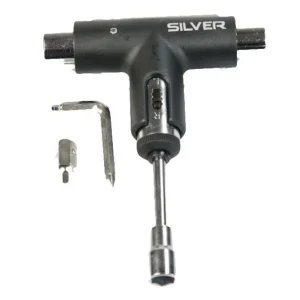 Super-Preis Silver Skate Longboard Tool Pro Black / Silver Steel