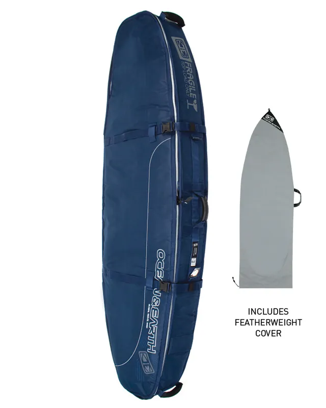 Ocean & Earth Boardbag Travel Triple Coffin Shortboard Cover Navy 7'6" Saisonangebot