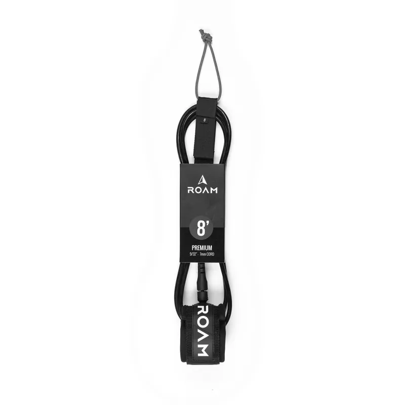 ROAM Surfboard Leash Premium 8.0 Schwarz Begrenztes Angebot