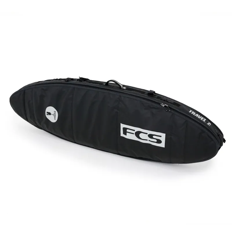 FCS Boardbag Travel 2 Funboard Black/Grey Surfboard Cover 7.0 Sonderaktion