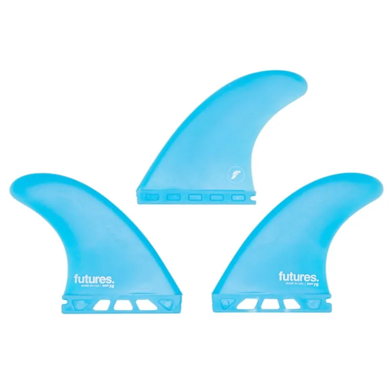 Bestseller FUTURES Thruster Fin Set F8 SOFT Safety L Blau