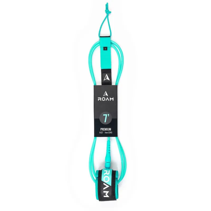 ROAM Surfboard Leash Premium 7.0 215cm 7mm Grün Preisknaller