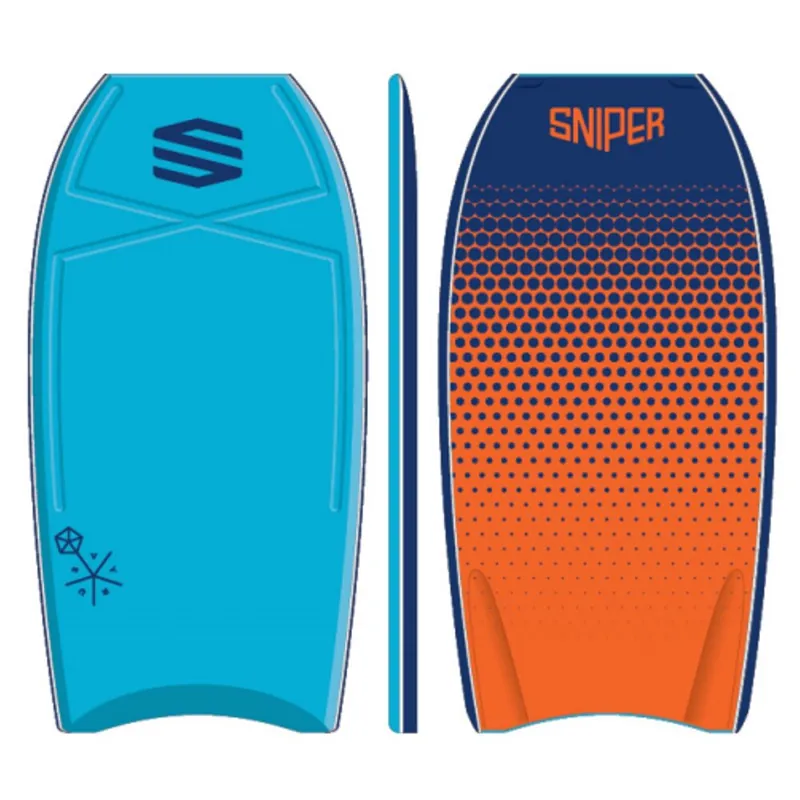 SNIPER Bodyboard Vyrus PE 40 Dots Blau Orange Preis Gesenkt