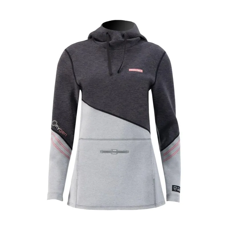 Ausverkauf Prolimit Women Neoprene Hoodie Oxygen Black Grey XS