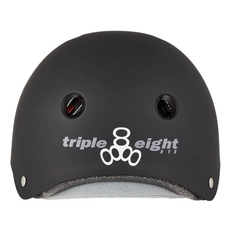 Triple 8 Certified Sweatsaver verstellbarer Skatehelm Black Rubber S/M (53-57cm) Meistverkauft