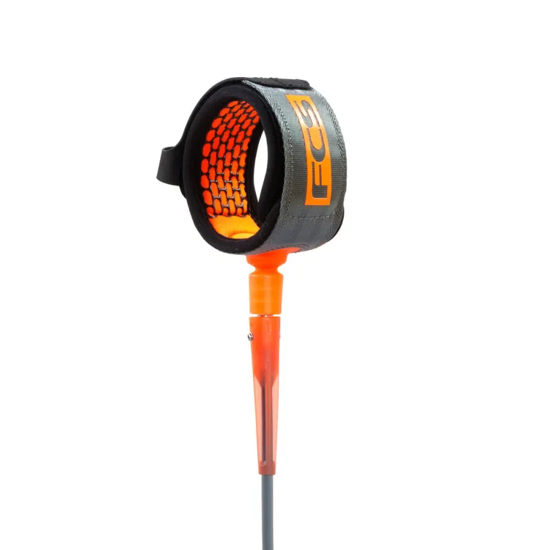 Ausverkauf FCS Surfboard Comp Essential Series Leash 6'0" Charcoal/Blood Orange