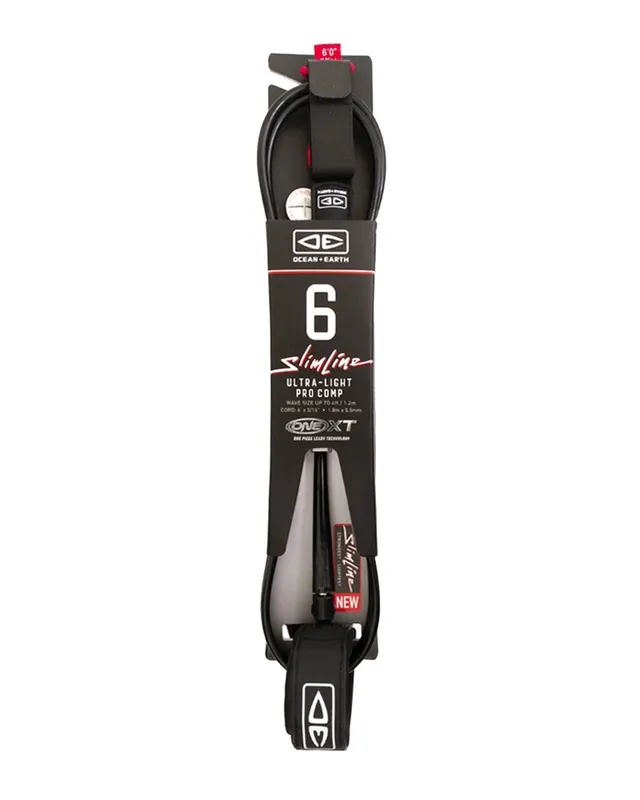 Ocean & Earth One XT Slim Line Ultra-Light Pro Leash 6'0" Blue Zertifiziert