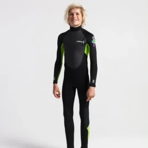 Super-Preis C-Skins ELEMENT Junior Steamer 3/2 Neoprenanzug Black / Lime MS
