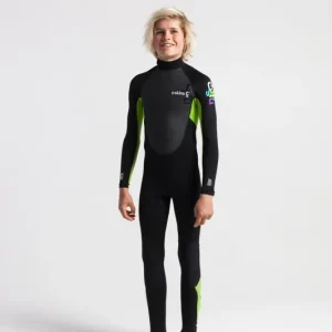 Begrenztes Angebot C-Skins ELEMENT Junior Steamer 3/2 Neoprenanzug Black / Lime XL