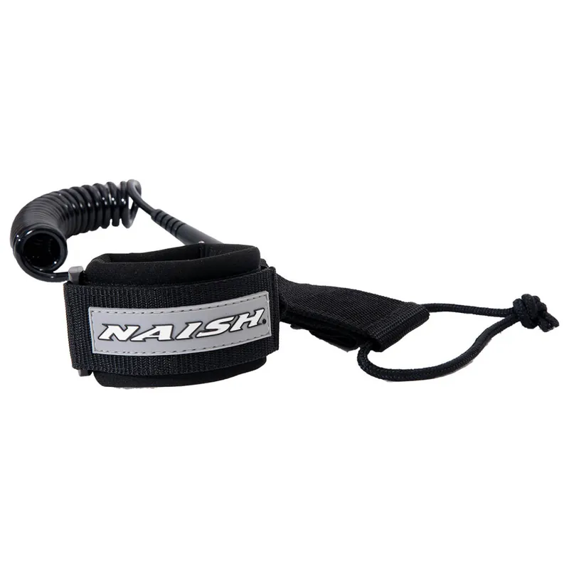 Nur Heute Naish S26 Board & Wing Coil Leash 5'0" Black
