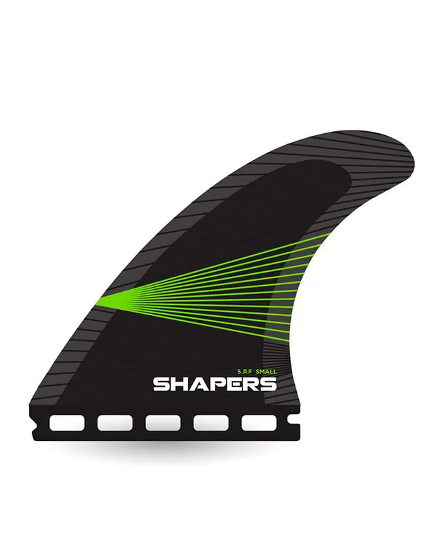 Begrenztes Angebot Shapers Fins Small AirLite Tri-Fin Set Black/Green