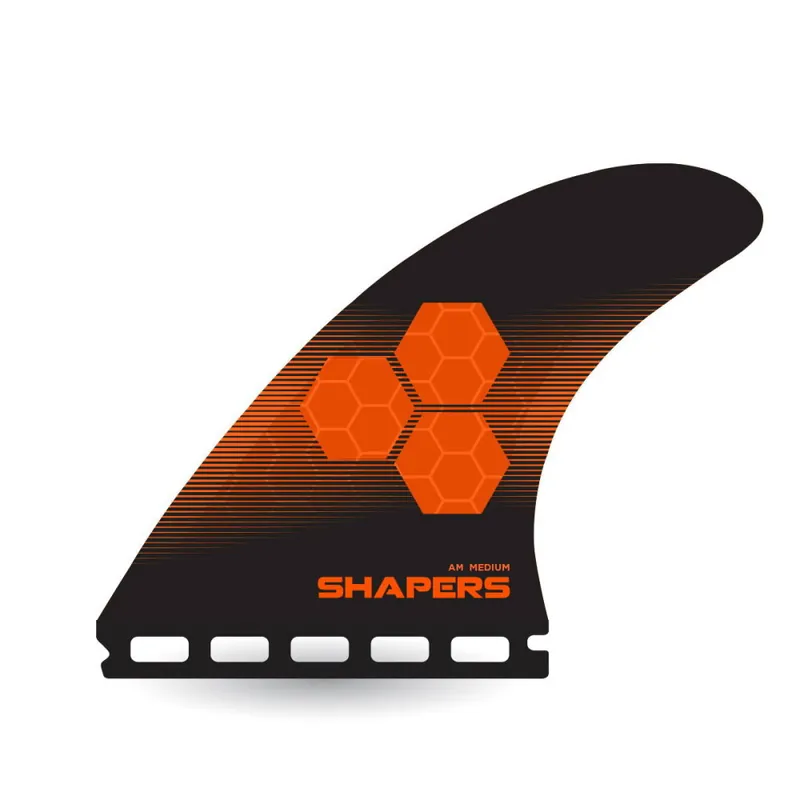 Shapers Fins Medium CoreLite Tri-Fin Set Black/Orange Bestpreis