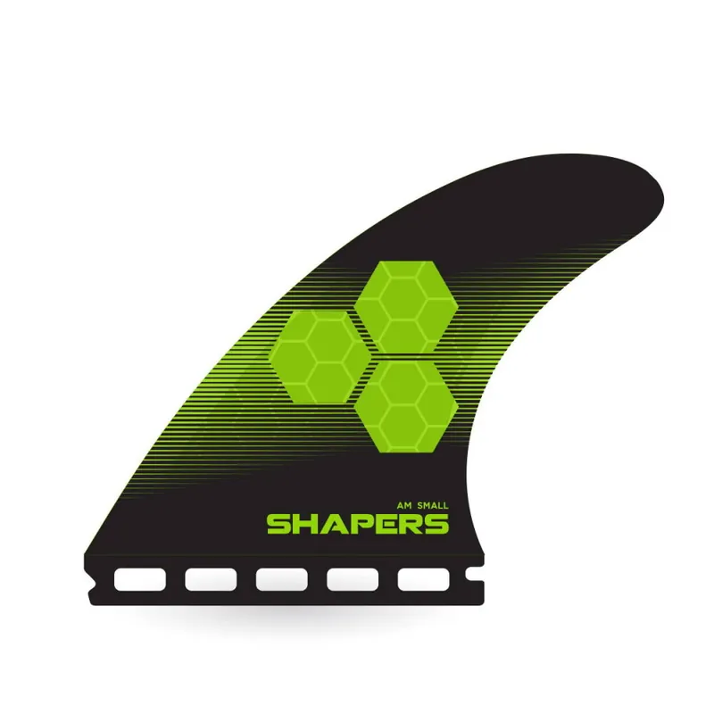 Shapers Fins Small CoreLite Tri-Fin Set Black/Green Echt