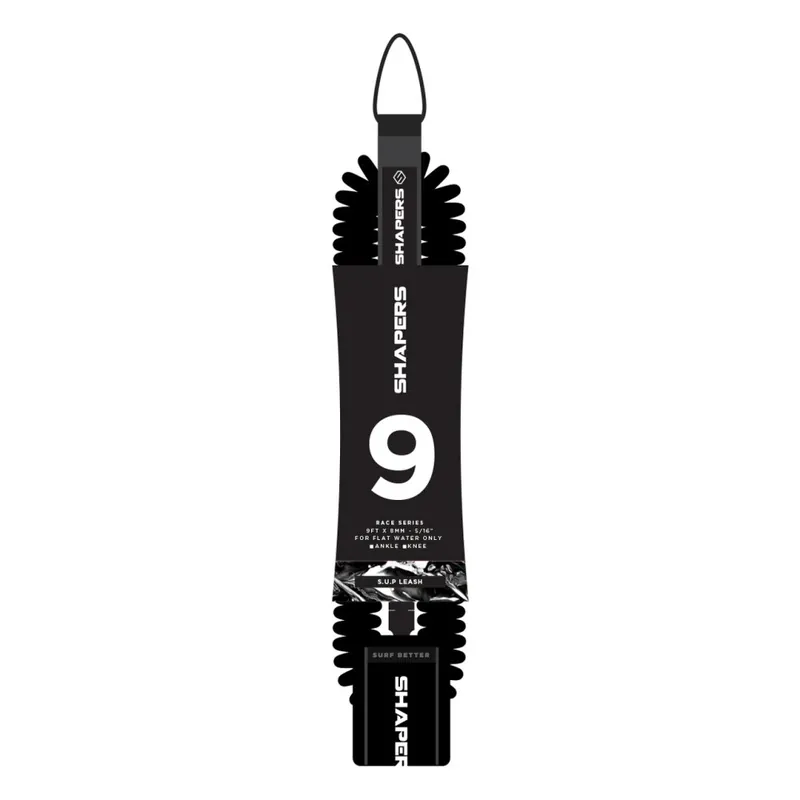 Shapers SUP Spiral Knee Leash 8mm 9'0" Black Bestpreis