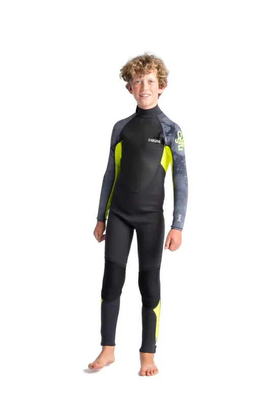 Zertifiziert C-Skins Element Junior Steamer 3/2 Neoprenanzug Antracite Yellow 6 Jahre/ MS