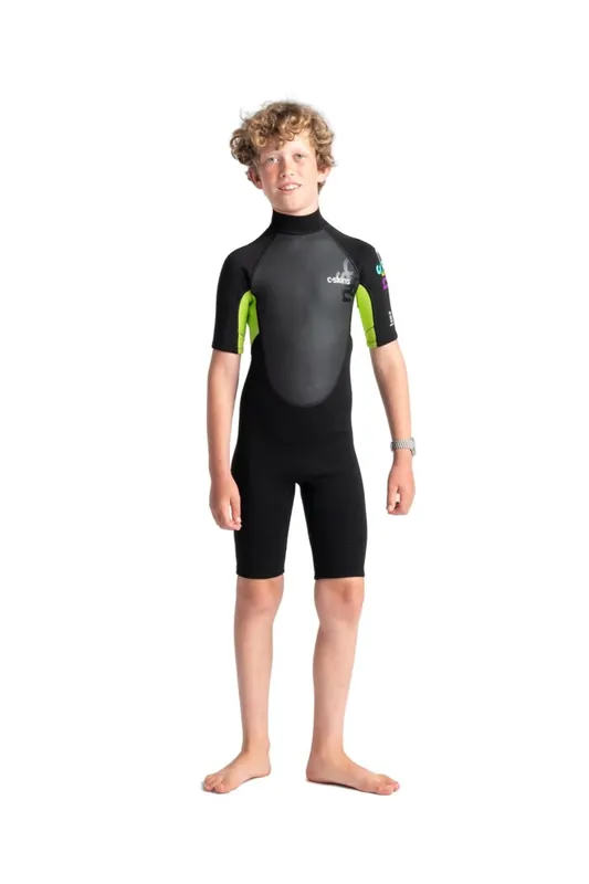 C-Skins Element 3/2 mm Junior Unisex Shorty Neoprenanzug Black Lime JMS (6) Finale Aktion