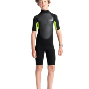 Top-Preis C-Skins Element 3/2 mm Junior Unisex Shorty Neoprenanzug Black Lime JXL (12)