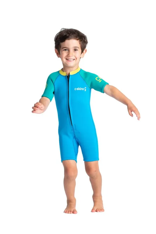 C-Skins BABY Shorty 3/2 Neoprenanzug Cyan Green 2 / XXXS / 86-94 Top-Angebot