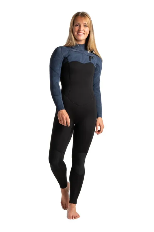 Neuheit C-Skins Solace 4/3 Frauen Neoprenanzug Black/Bluestone Tropical/Cascale Blue