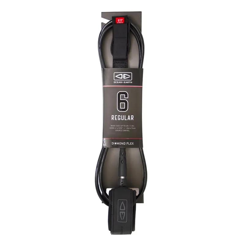 Sofort Bestellen Ocean & Earth Surfboard Leash REGULAR MOULDED LEASH 6'0" Black