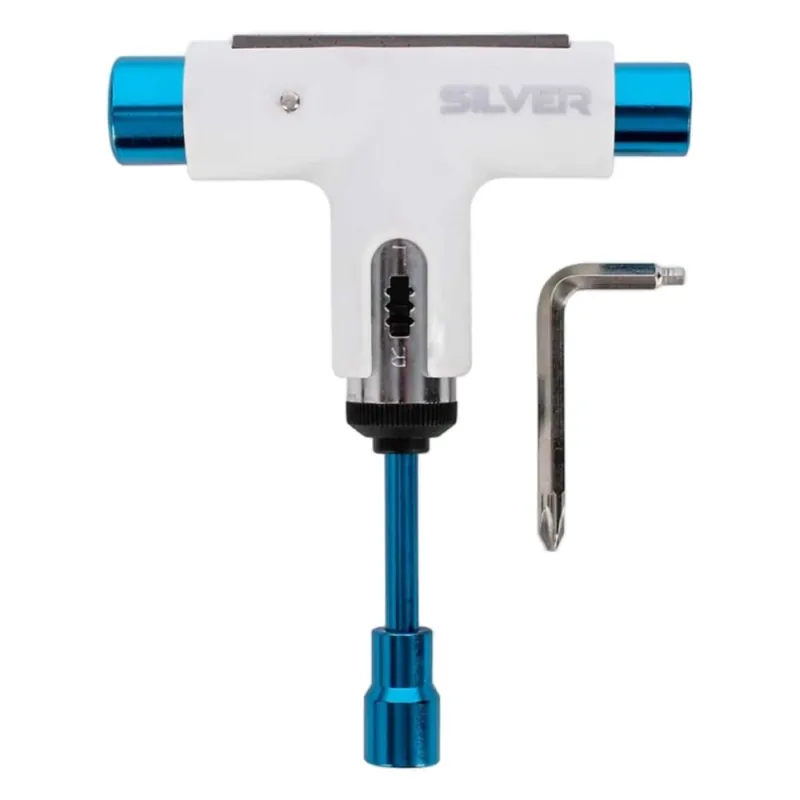 Silver Skate Longboard Tool White/Blue Finale Aktion