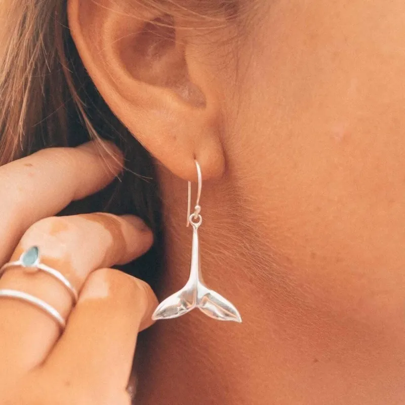 Tropical Tribe Surf Juwelry Meerjungfrau Flossen Ohrhänger Silber Neue Ware