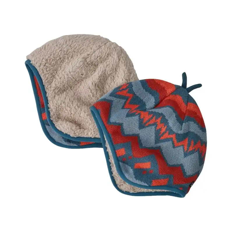 Patagonia Reversible Beanie Lofoten Geo Knit Mütze Wavy Blue 3-6MON Letzte Chance