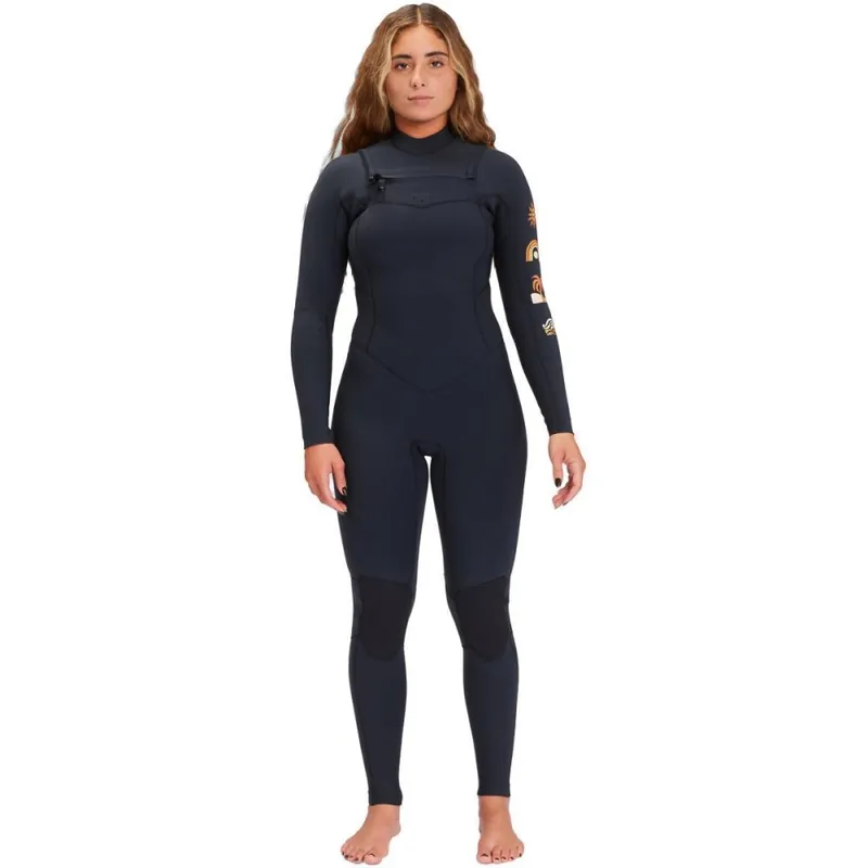 Neue Kollektion Billabong Salty Dayz Natural 5/4 Chest Zip Frauen Neoprenanzug Black Tide XXS (4)