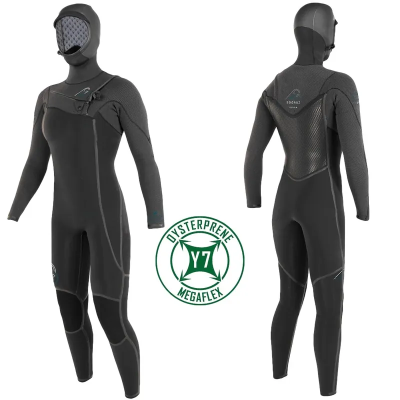 Preisreduziert Soöruz Guru+ Hood Girl Oysterprene 6/5/4 FZ Frauen Neoprenanzug Black XLS (13) (Modell 2023)