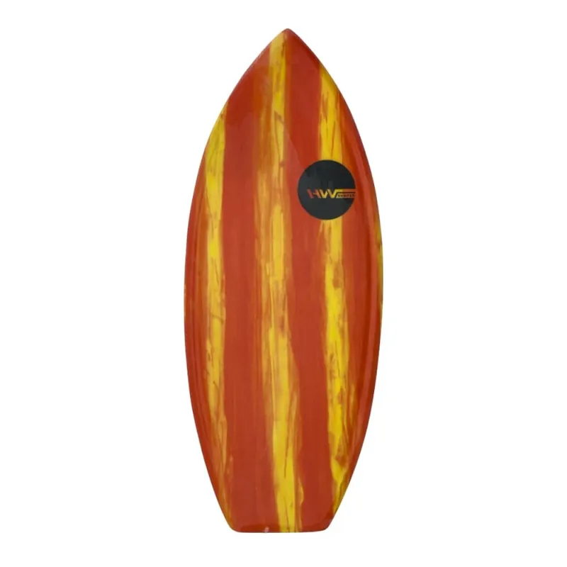 HW-Shapes Ultimate Wave Skimboard Epoxyart Red Yellow Stripe Preis Gesenkt