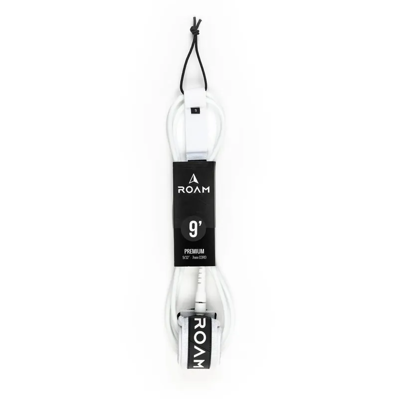 ROAM Surfboard Leash Premium 9.0 Weiss Preisreduziert