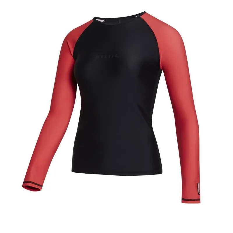 Billig Mystic Rashvest Women Jayde L/S Black/Red S