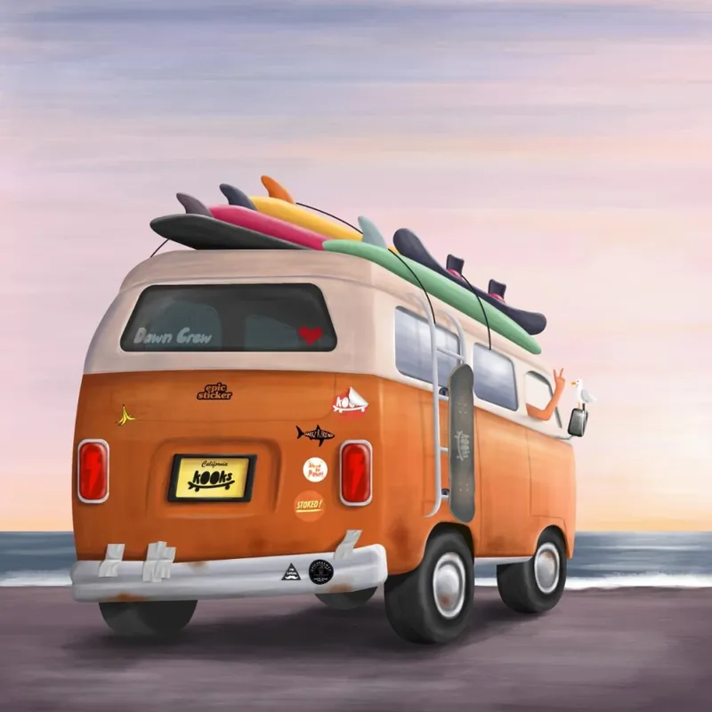 Postkarte Trevor Humphres The Kooks Bus Direktkauf