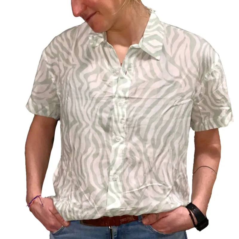 Solange Der Vorrat Reicht Zealous Party Shirt Sage Zebra L