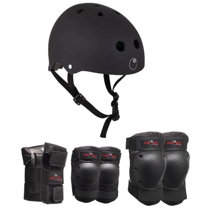 Triple 8 Eight Ball Combo Schonerset mit Helm Schwarz Neue Ware