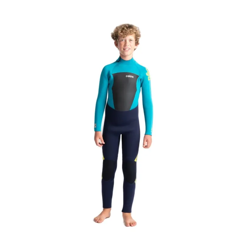 Saisonangebot C-Skins Legend 5:4:3 Junior GBS Back Zip Steamer Slate Ocean Teal/Aurora Yellow