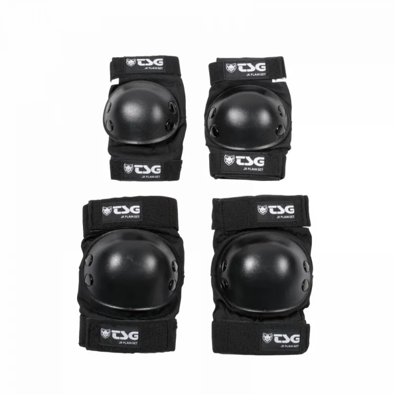 TSG Junior Plain Schonerset Black Ellenbogen und Knie Super-Preis