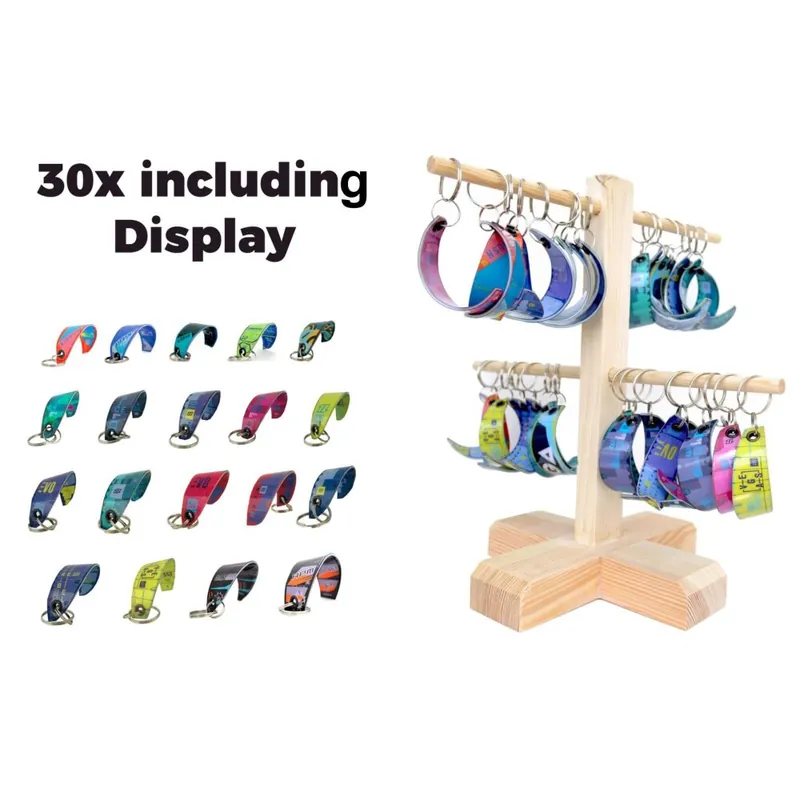 Markenprodukt Schlüsselanhänger 30 Stk Kitesurf Kites + Display