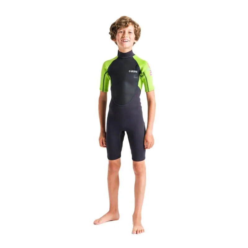 C-Skins Element 3/2 mm Junior Unisex Shorty Neoprenanzug Anthracite Lime Multi Angebot