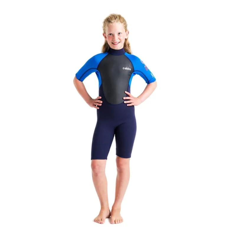 Schneller Versand C-Skins Element 3/2 mm Junior Unisex Shorty Neoprenanzug Slate Cyan Multi JS (5)