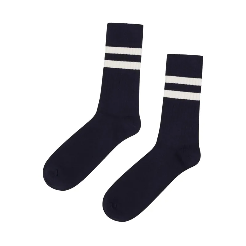 Klitmoller Collective Retro Cotton Socks Navy Cream Meistverkauft