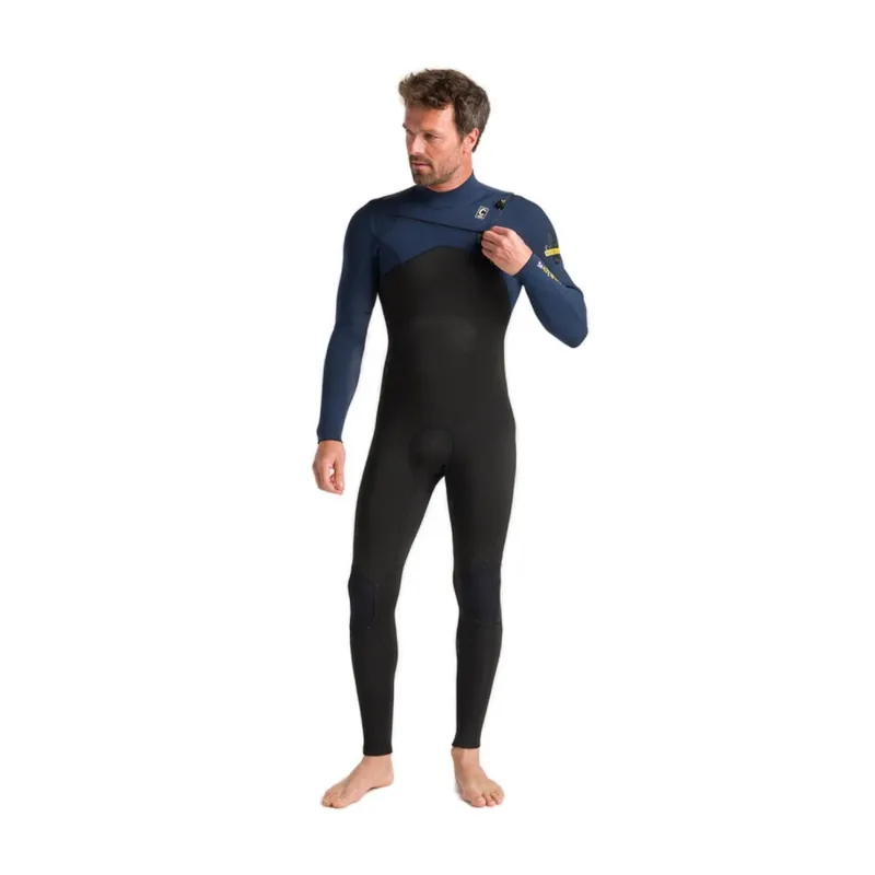 Rabatt C-Skins NuWave Session 4/3 Frontzip Neoprenanzug Black/Bluestone/Saffron L