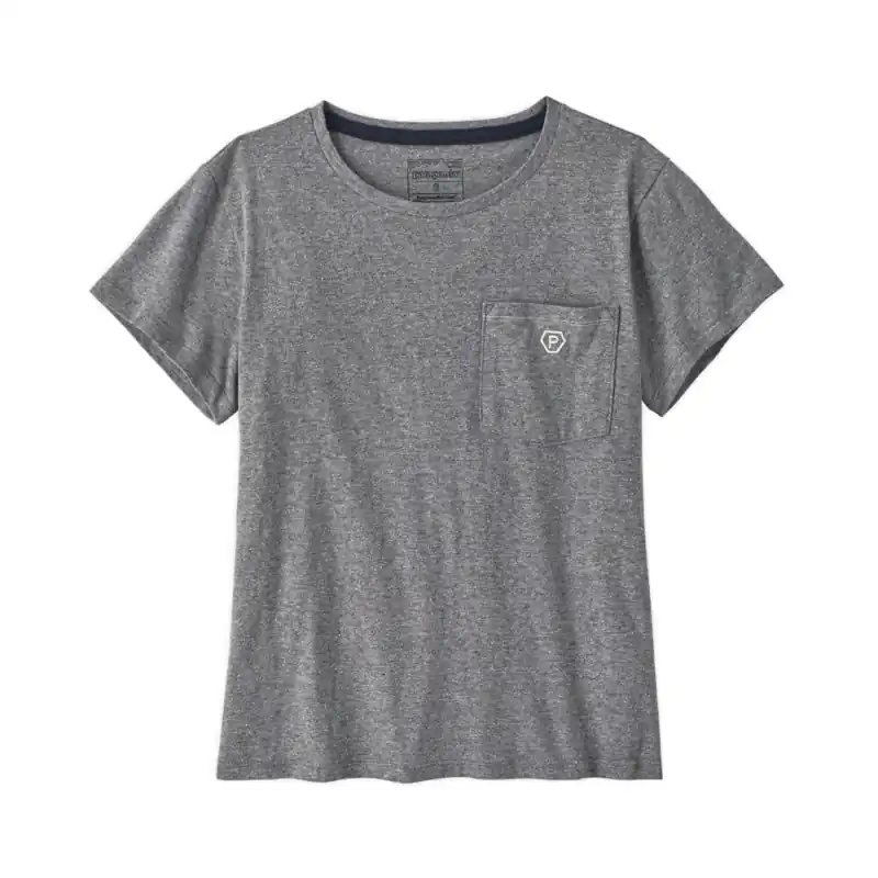 Patagonia W's Climb Bloom Pocket Responsibili-Tee Gravel Heather S Rabatt